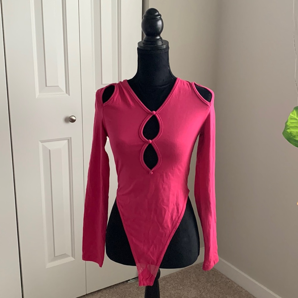 Long-sleeved Keyhole Bodysuit